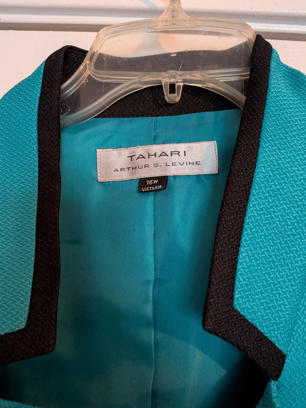 Tahati Classic Teal Women's 2-piece Skirt And jacket with Black Trim - Picture 2 of 3